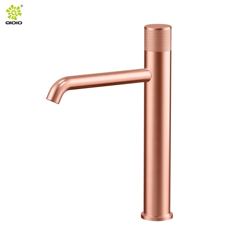 progressive cartridge Knurl handle 304 stainless steel tall basin faucets   bathroom faucets basin mixer lavatory taps