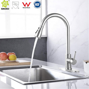 Functional Swivel 360 Spout 304 Stainless Steel Sink Tap Kitchen Faucet With Pull-out Sprayer Head