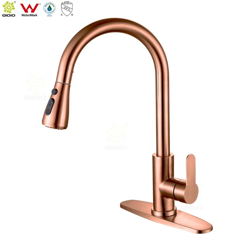 Functional Swivel 360 Spout 304 Stainless Steel Sink Tap Kitchen Faucet With Pull-out Sprayer Head