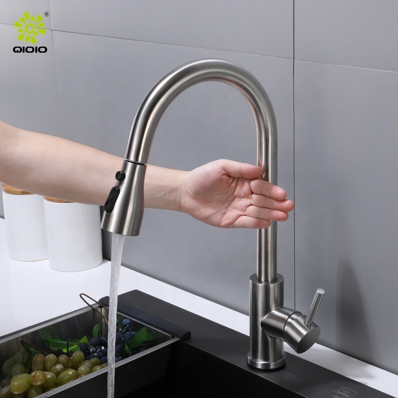 Modern Mixer Tap For Kitchen Sink Pull-out Sprayer Spout Head 304 Stainless Steel Faucet Kitchen Mixer