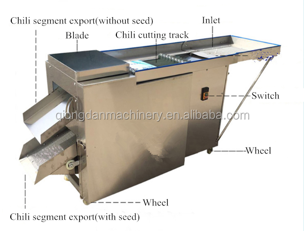 Automatic Pepper Jalapeno Slices Red Chilli Cutting Machine Peppers Seeds Removing machine