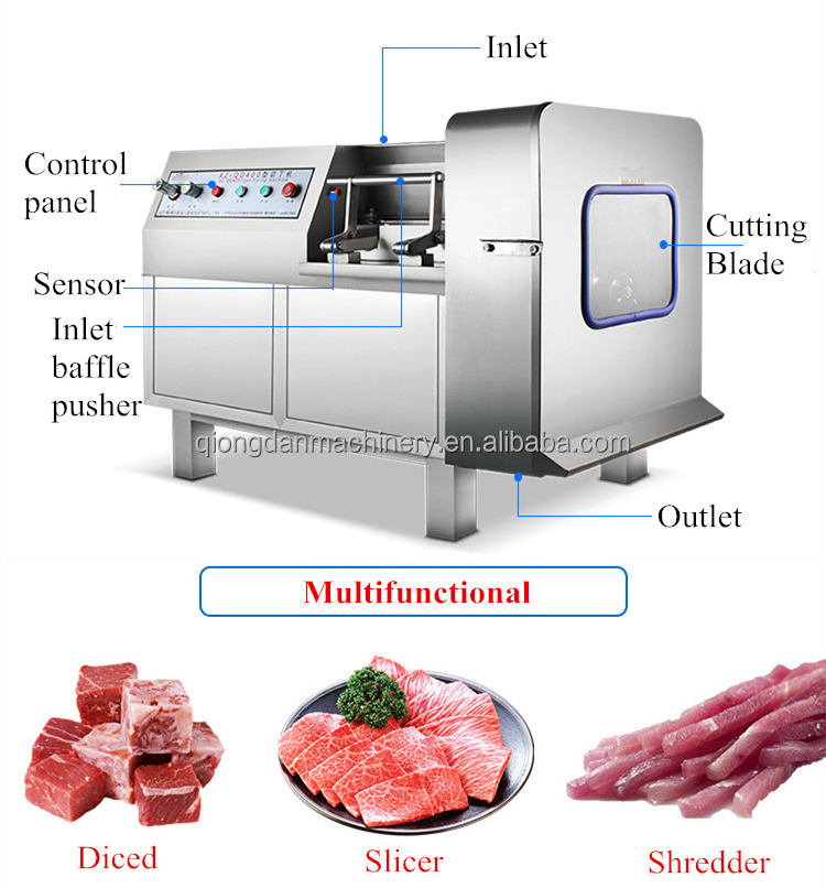 High-speed Dicing Cube Machine Automatic Mince Mini Raw Frozen Cuber Home Use Stainless Steel Meat Dicer