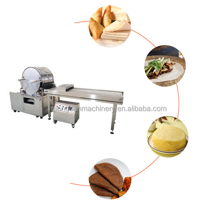 Professional roast duck cake dough tortilla Pancake mille crepes roast duck cake samosa Popiah skin wrapper sheet making machine