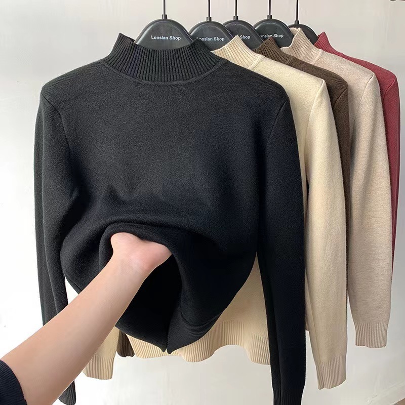 Women Casual Long Sleeve Sweaters Crew Neck Solid Color Soft Ribbed Knitted Oversized Pullover Loose Fit Jumper