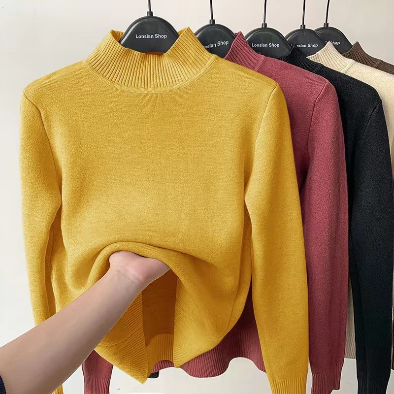 Women Casual Long Sleeve Sweaters Crew Neck Solid Color Soft Ribbed Knitted Oversized Pullover Loose Fit Jumper