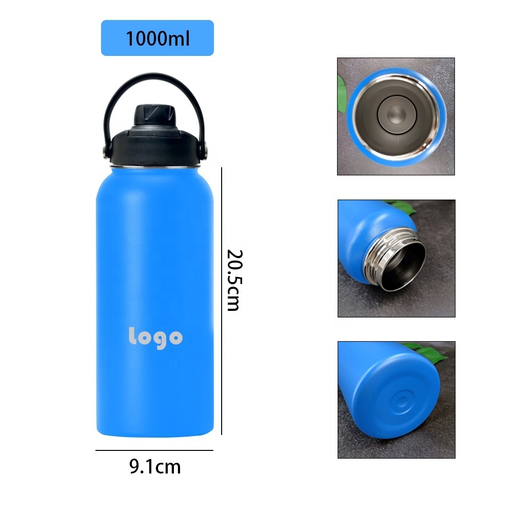 32oz 1000ml Water Bottle Wide Mouth Flask Water Bottle Insulated Double Wall Stainless Steel Water Bottle