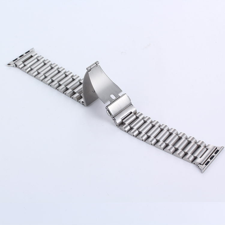 Keepwin Metal Material Solid Watch Band Mesh Wrist Metal Stainless Steel Watch Band Strap for Apple iWatch 9 8 7 6 5 4 3 2 1 SE