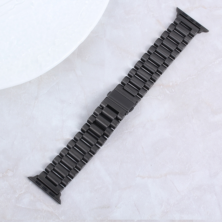 Keepwin Metal Material Solid Watch Band Mesh Wrist Metal Stainless Steel Watch Band Strap for Apple iWatch 9 8 7 6 5 4 3 2 1 SE