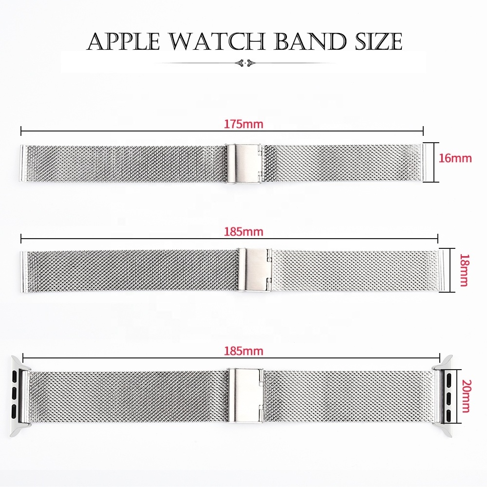 KeepWin Fashion Charm Metal Stainless Steel Mesh Loop Watch Strap for Fitbit Samsung Apple Watch 49 45 44 42 41 40 38 mm