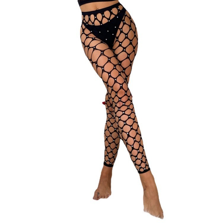 Womens Fishnet Stockings Mesh Hollow Stretch Bottoming Tights Suspender Pantyhose Thigh High Stockings