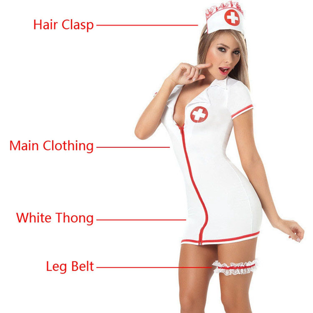 Lingerie Women's Sexy Lingerie Nurse Cosplay Uniform Costume Costume Teddy Babydoll Exotic Costume Sexy Cosplay Maids Outfit