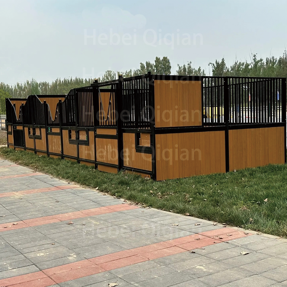 Factory Supply Indoor Steel Farm Fence Comfortable Latch Easy Powder Coated Sheds standing stalls horse stables for sale