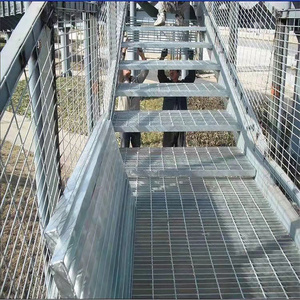 Hot Dipped Galvanized Steel Stair Treads Outdoor Platform Steel Stair Step Treads