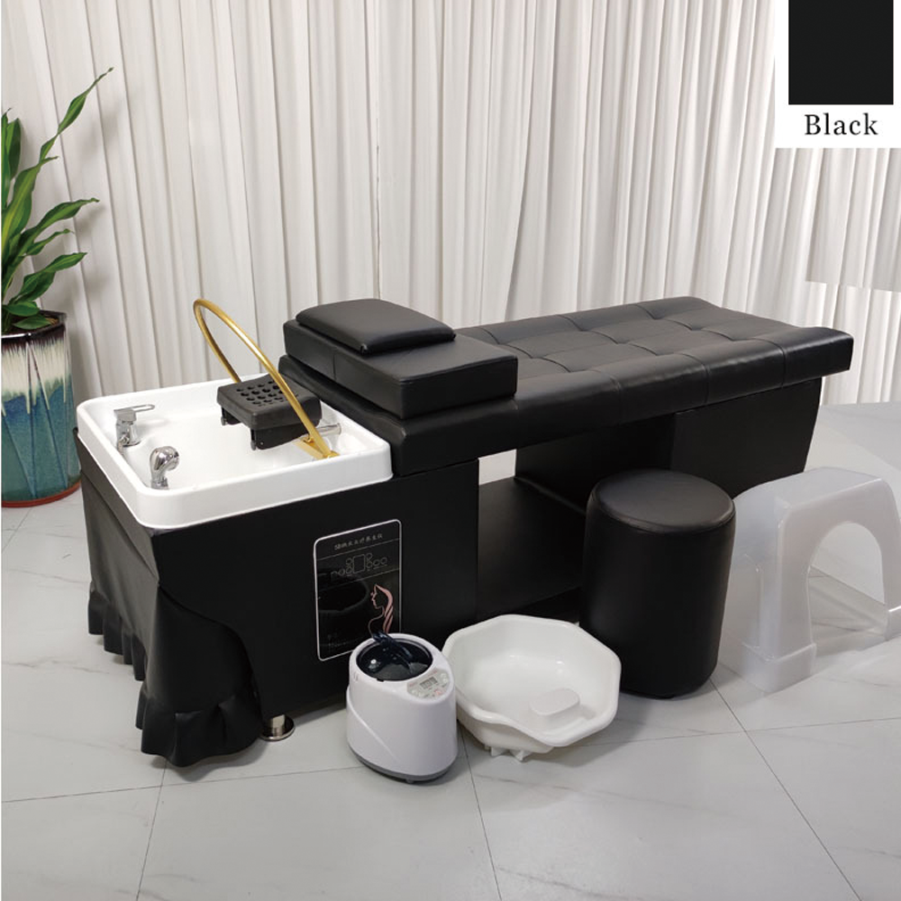 Hot Sale beauty salon furniture shampoo bowl bed spa heated head water therapy pedicure bed shampoo bed with steamer