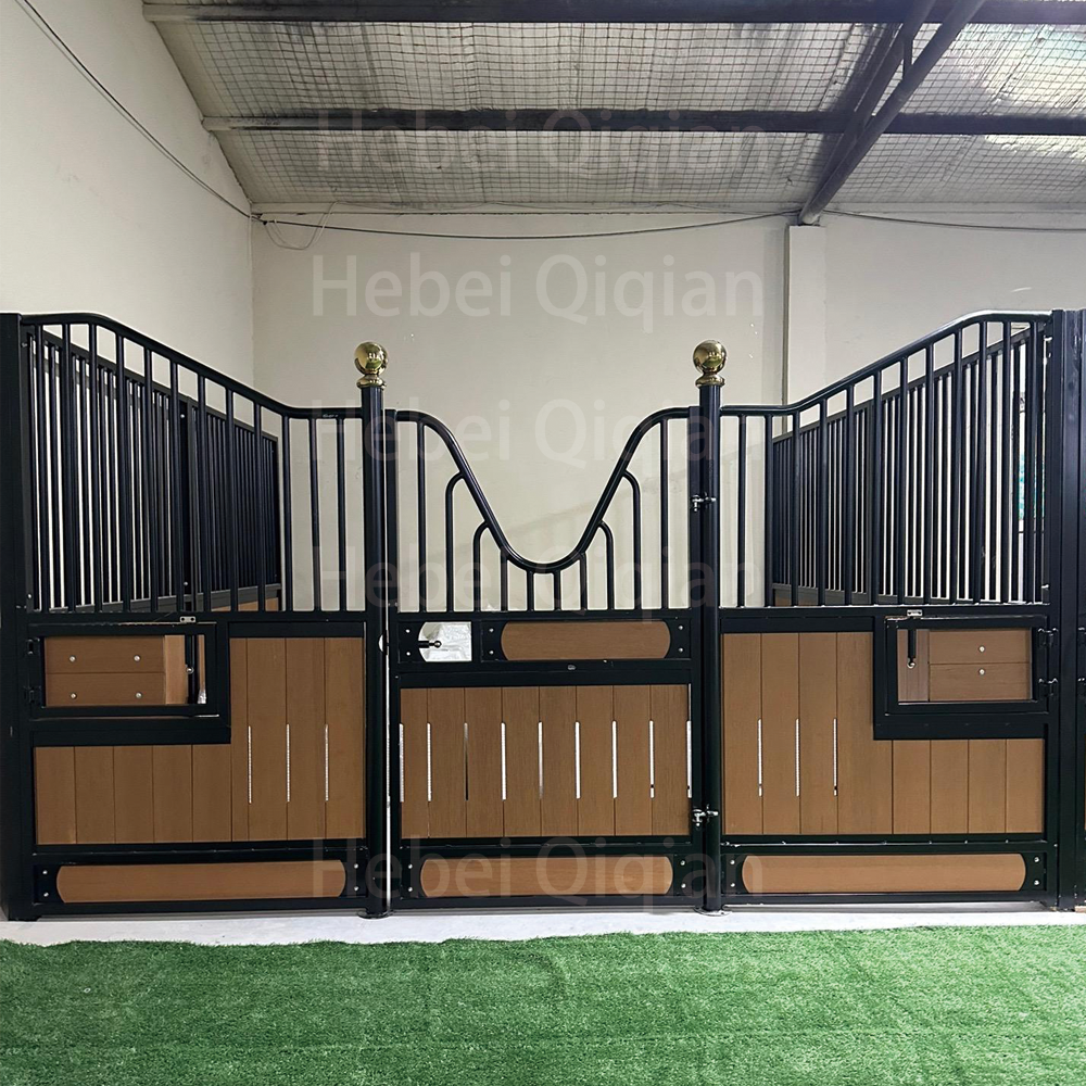 Factory Supply Indoor Steel Farm Fence Comfortable Latch Easy Powder Coated Sheds standing stalls horse stables for sale