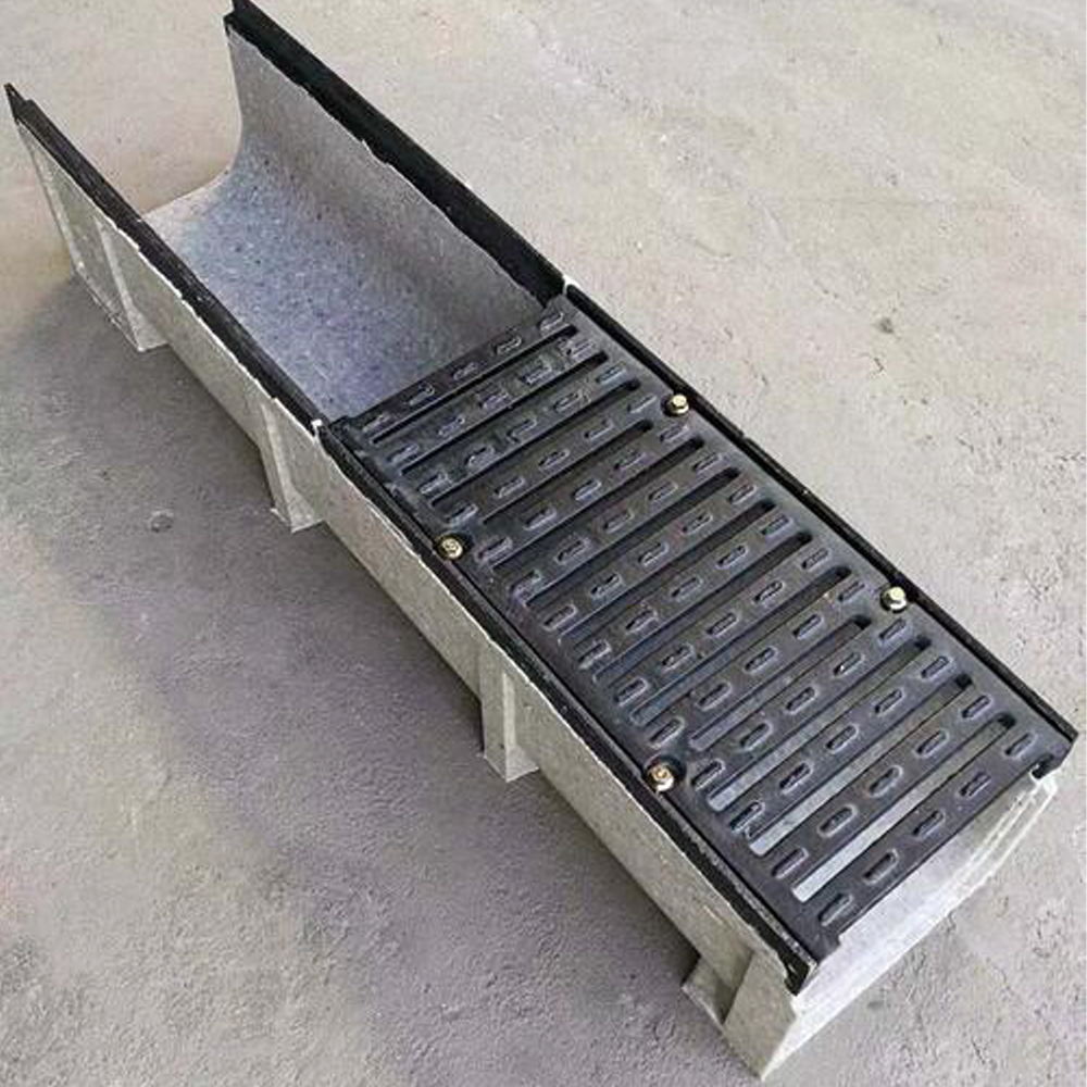 High Quality Steel Grating Drainage Ditch U-Shaped Concrete Polymer Drainage Channel