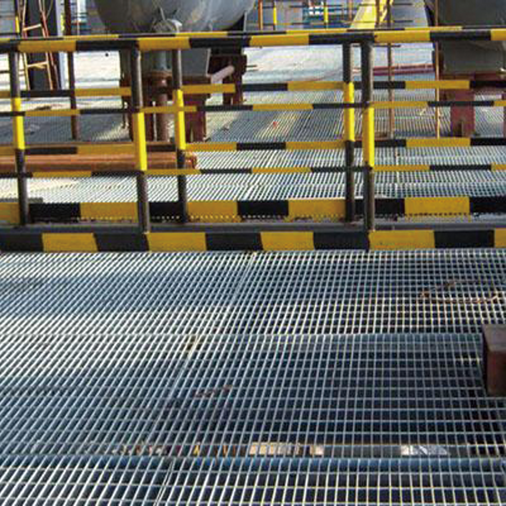 Hebei Factory Hot dip galvanized Safety walkway steel grid panel platform bar grating Black Finish perforated steel walk grating