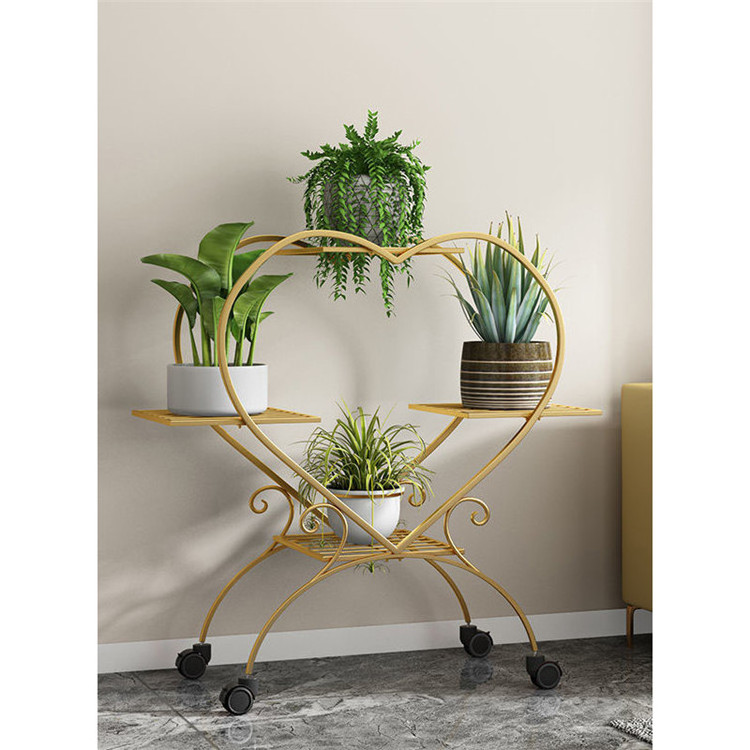 Home Balcony Metal Plant Stands For Indoor Plants Flowers 4 Tier 6 Potted Metal Plant Stand With Wheels For Home Decor