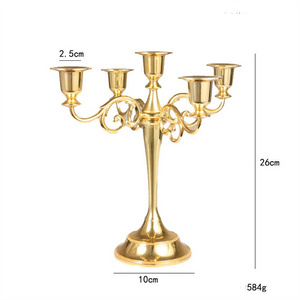 European Elegant Stand Gold 3 5 Arms Metal Candelabra Candlestick Holder for Wedding Candle Holder