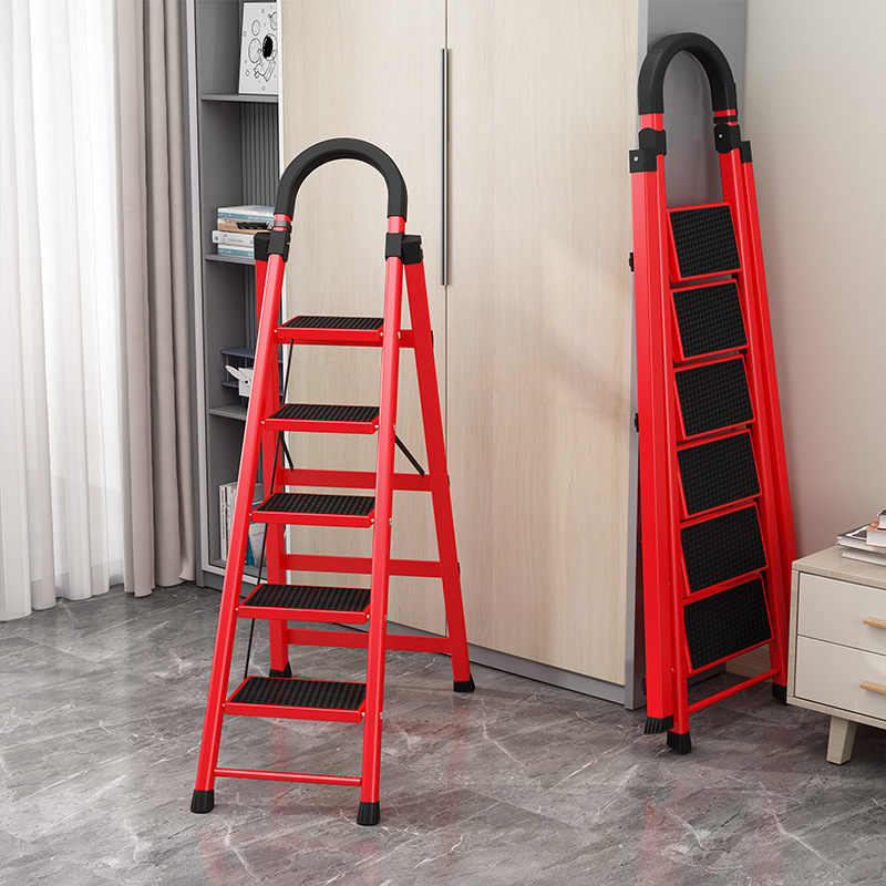 Ready To Ship Household Hardware Tools Folding Multipurpose Ladder Heavy Duty 3 4 5 6 Step Steel Foldable Ladders