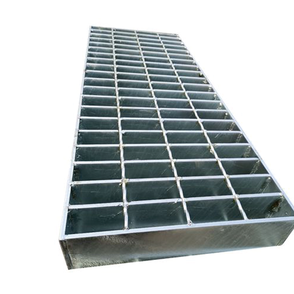 Hebei Factory Hot dip galvanized Safety walkway steel grid panel platform bar grating Black Finish perforated steel walk grating