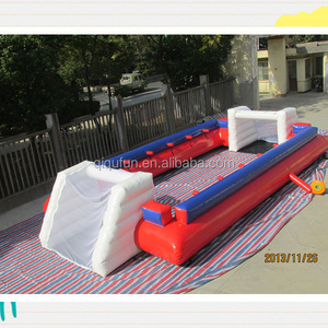 Popular indoor or outdoor sports game pvc tarpaulin football court soap mini inflatable soccer field for adults and kids