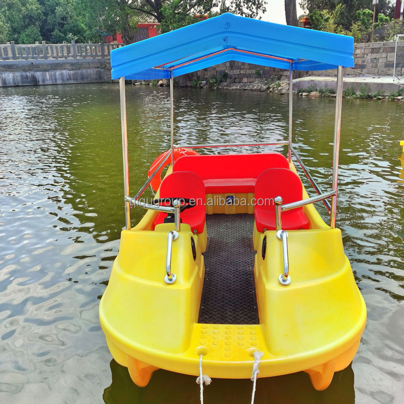 Popular entertainment HPDE plastic electric bumper boat water bike pedal boats for sale