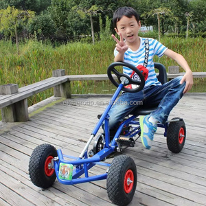 Outdoor Racer 4 Wheel Pedal Powered Ride On Car with Adjustable Seat Rubber Wheels Brake Kids Pedal Go Kart