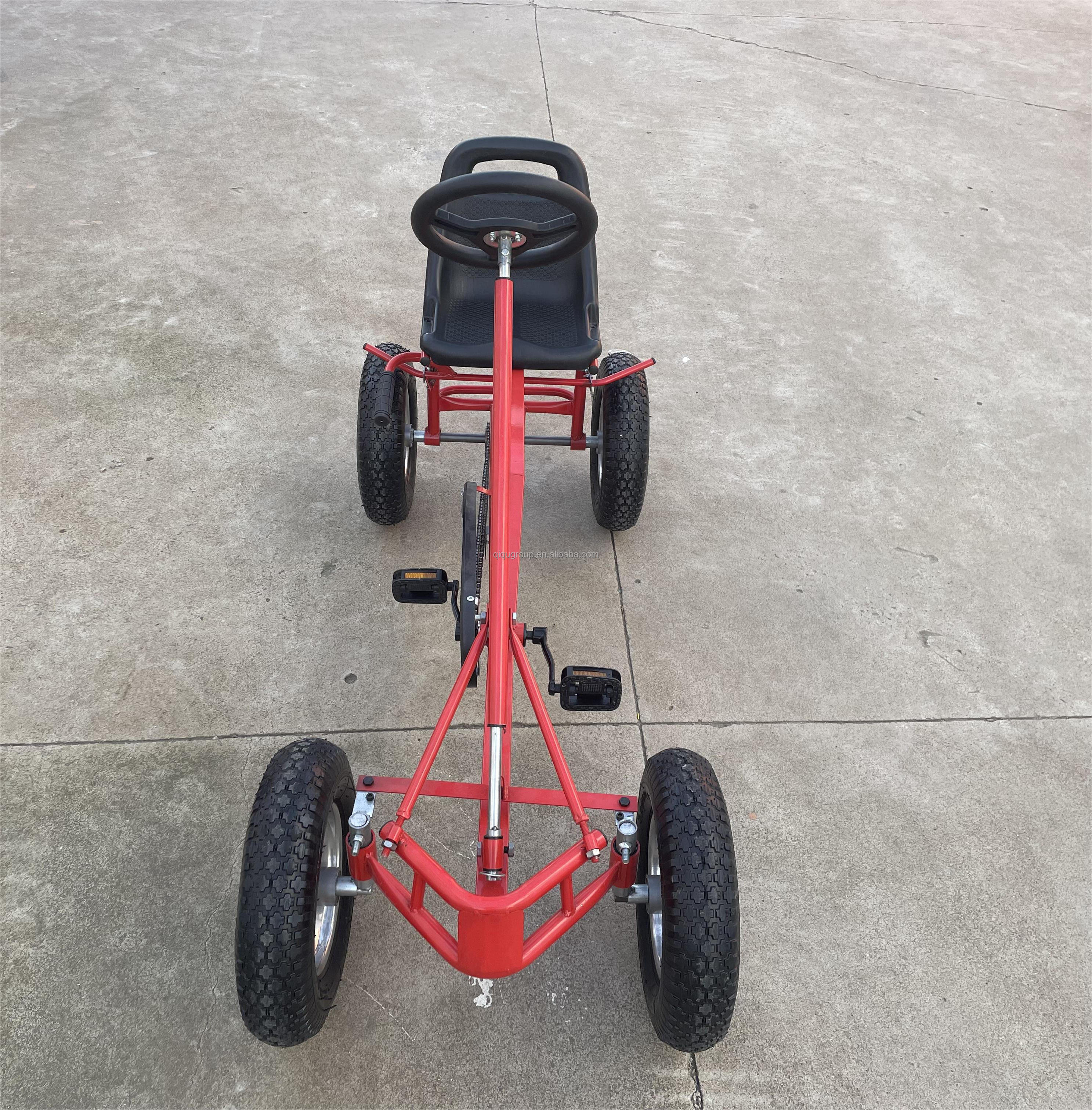 Manufacturer supply with hand brake four wheel pedal baby racing go kart for adults