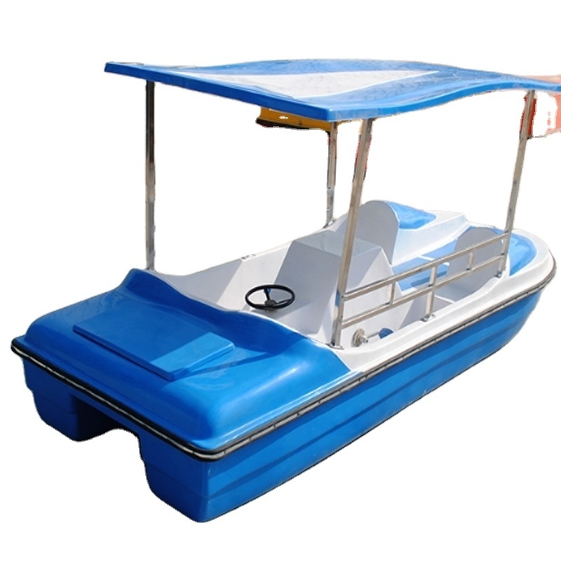 High Quality Customized Style Different Design 4 seat fiberglass electric water pedalo boat for kids