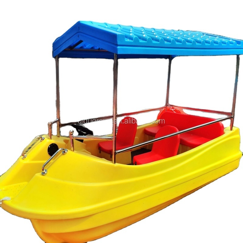 Popular entertainment HPDE plastic electric bumper boat water bike pedal boats for sale