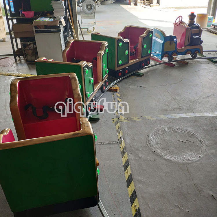 Amusement Park Fair Ride Children 12Seats Kids Zoo Kiddie Car Electric Mini Indoor Track Train With Track to Ride For Sale