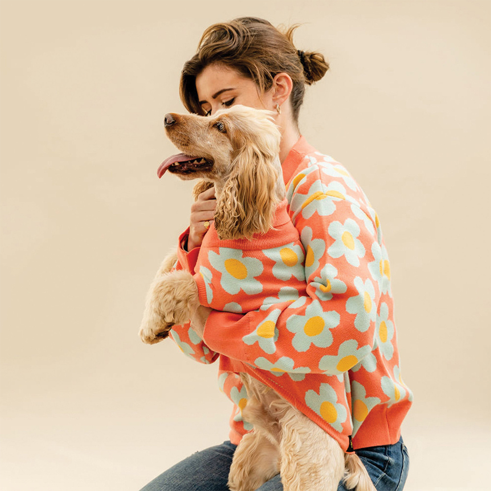 Qiqu Pet Supplies Custom New Designer Matching dog and Owner Clothes Pet Dog Sweater puppy Jersey Turtleneck Jumper for dogs