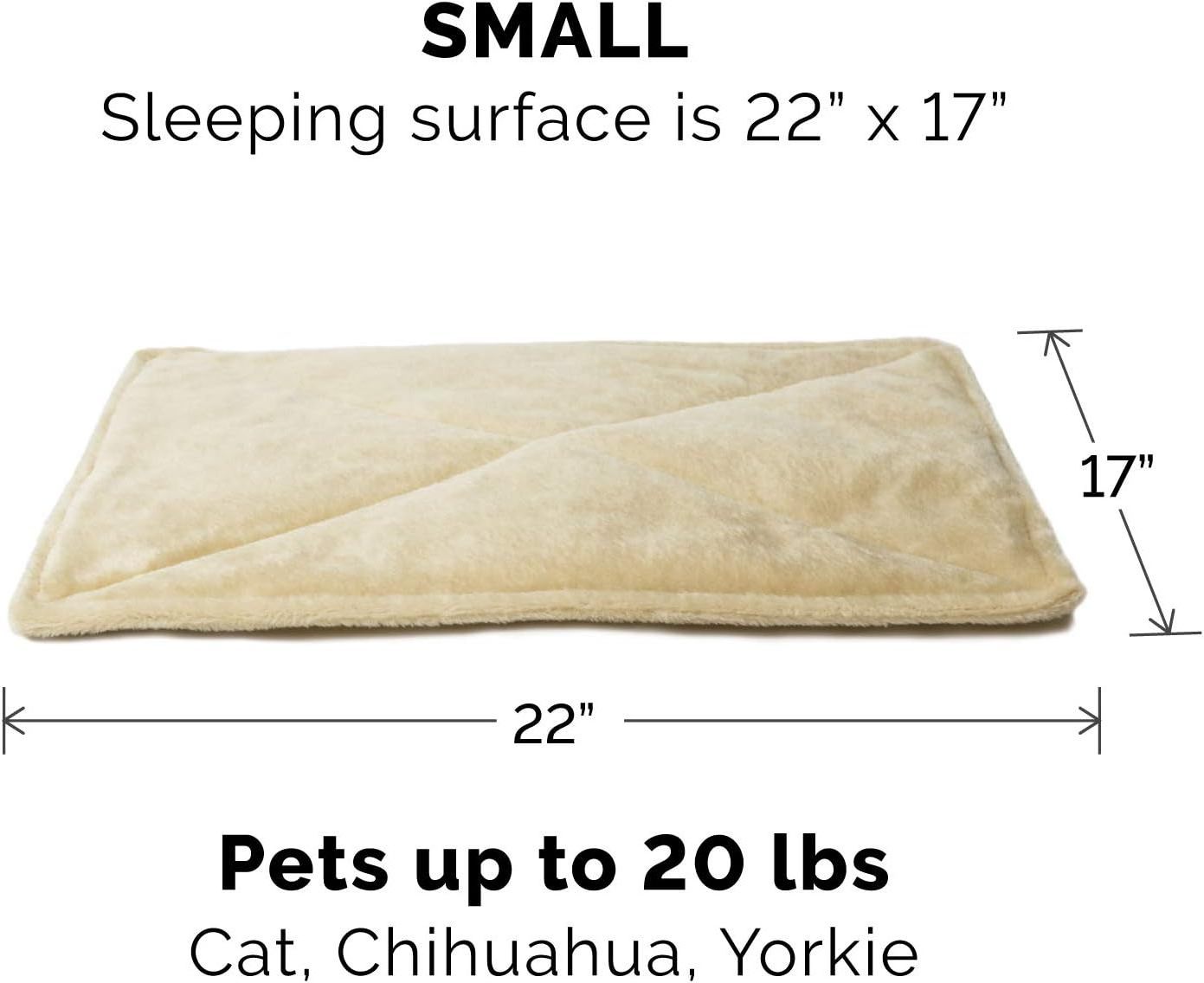 Qiqu Pet Supplies Custom Pet Heating Pad Faux Fur Self-Warming Bed Mat for Dogs Cats Cream Dog Pad for Outdoor Car Seat Suitable