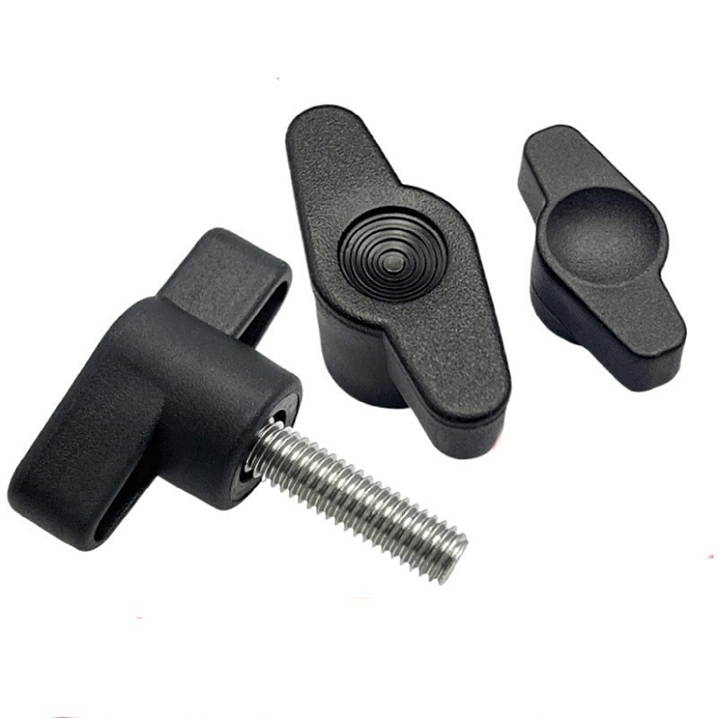 Black Plastic Wing Head Screws T Handle Knob Bolt Thumb Nut Locking Thumb Screw with Plastic