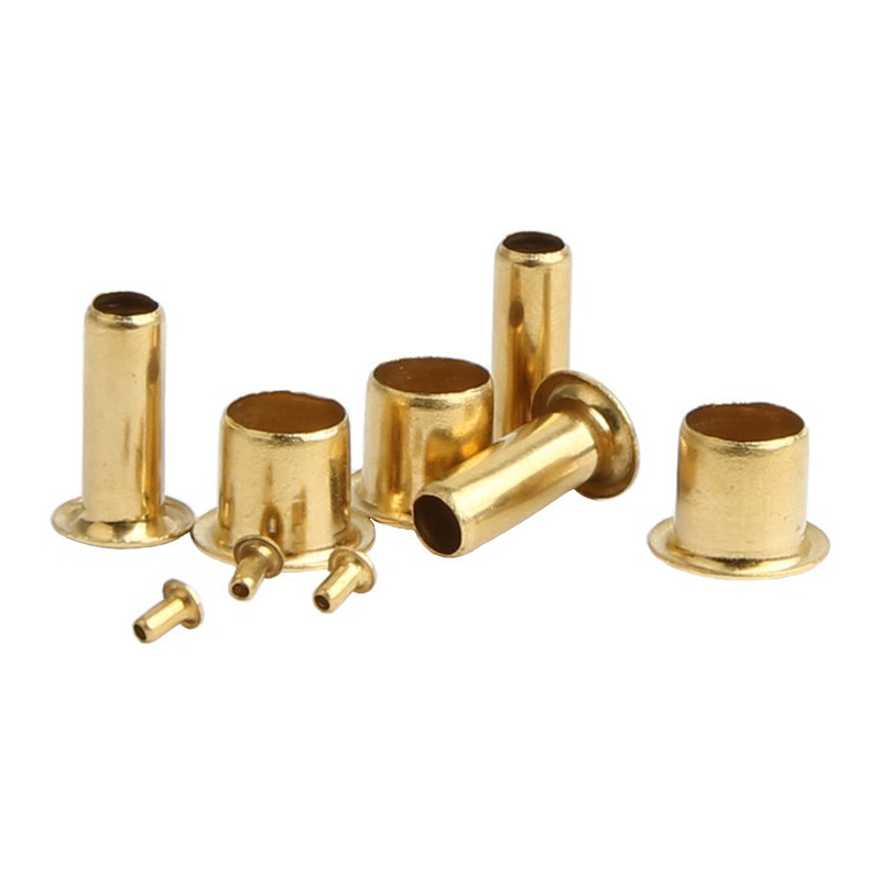 Customized furniture eyelet rivets din7340 metal brass flat head special hollow tubular rivets