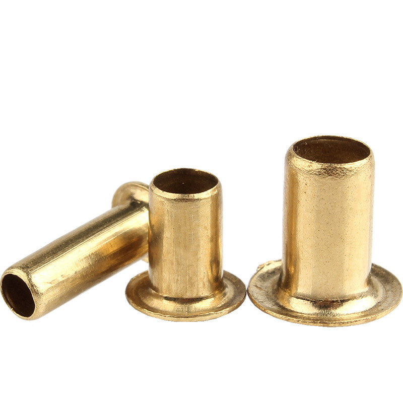 Customized furniture eyelet rivets din7340 metal brass flat head special hollow tubular rivets