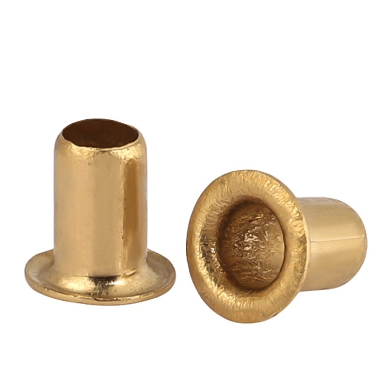 Customized furniture eyelet rivets din7340 metal brass flat head special hollow tubular rivets