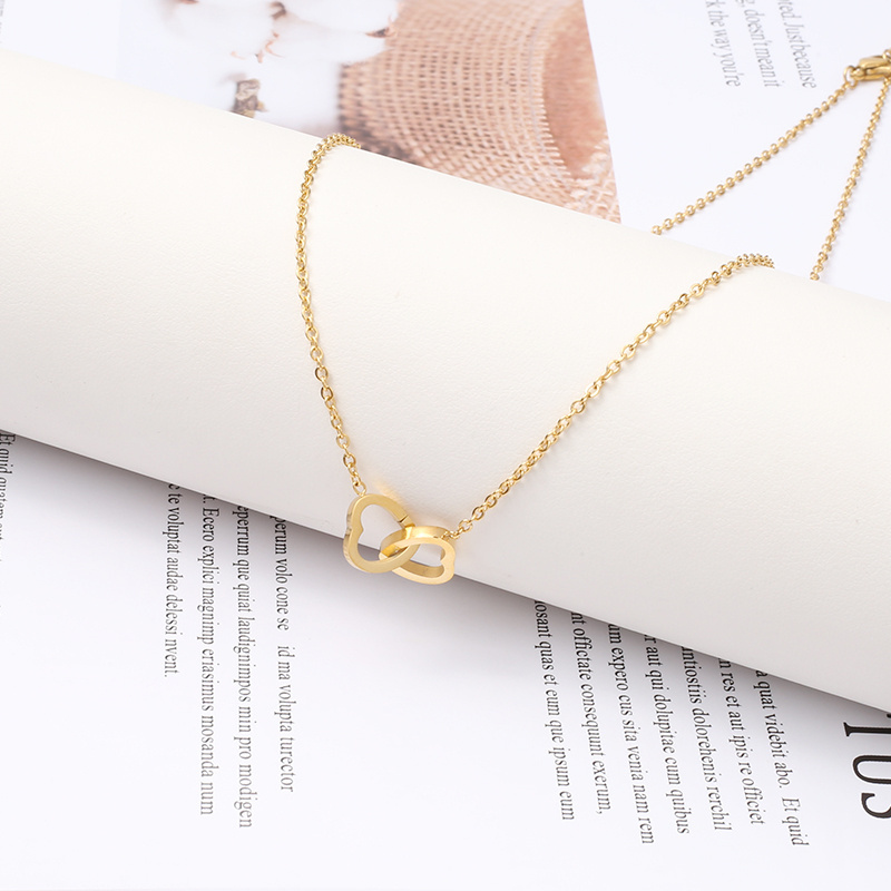 2024 Wholesale Simple Plain Chain Necklaces Heart Shape Men Women Unisex Jewelry for Party Wedding