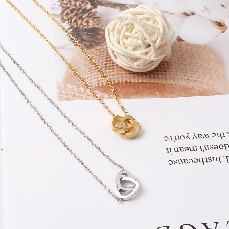 2024 Wholesale Simple Plain Chain Necklaces Heart Shape Men Women Unisex Jewelry for Party Wedding