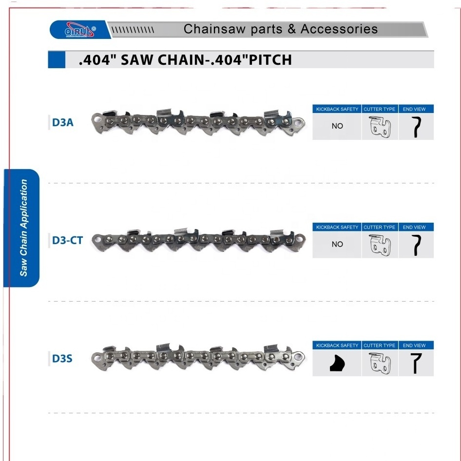 Germany Chainsaw Tronconneus Spare Parts 404 063 Semi-chisel Cutter Good Quality Saw Chain