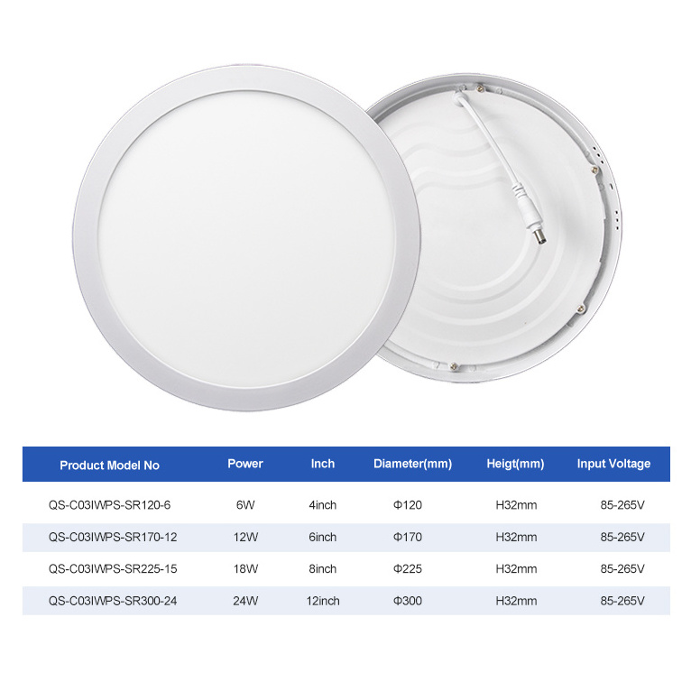 Led Panel Light 24W Silm 9W 12W Led Panel Lights With Isolated Driver Ceiling Panel Surface Mounted Led Light For Home