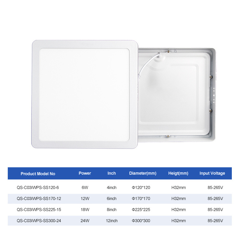 Led Panel Light 24W Silm 9W 12W Led Panel Lights With Isolated Driver Ceiling Panel Surface Mounted Led Light For Home