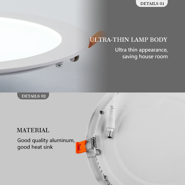 High Quality 810lm Recessed Installation Aluminum Cover Round Panel Light Led