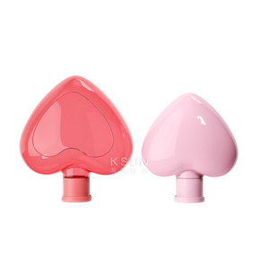 Cute Look Skin Care Packaging PETG 500ml Pink Heart Shape Lotion Container Shower Gel Bottle