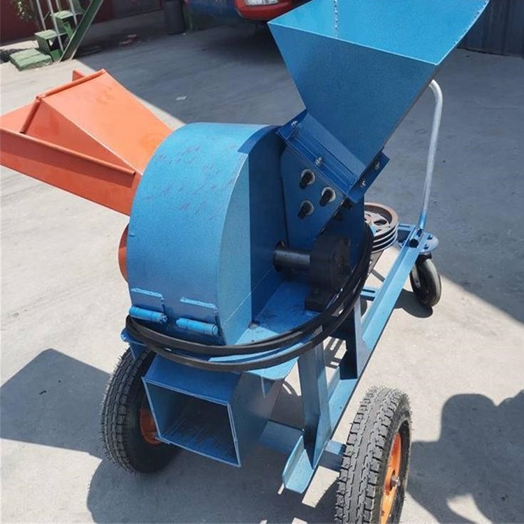 Electric straw chopper mobile grape branch crusher wood chipper sawdust machine powerful mobile coconut husk shredding machine