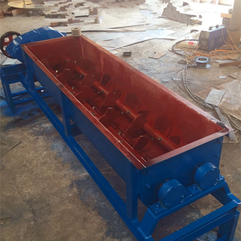 Automatic dust humidification double shaft mixer slime clay paddle mixer large continuous clay sand mixer machine