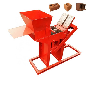 Small making money machine QMR2-40 manual soil clay interlocking blocks moulding machine in kenya