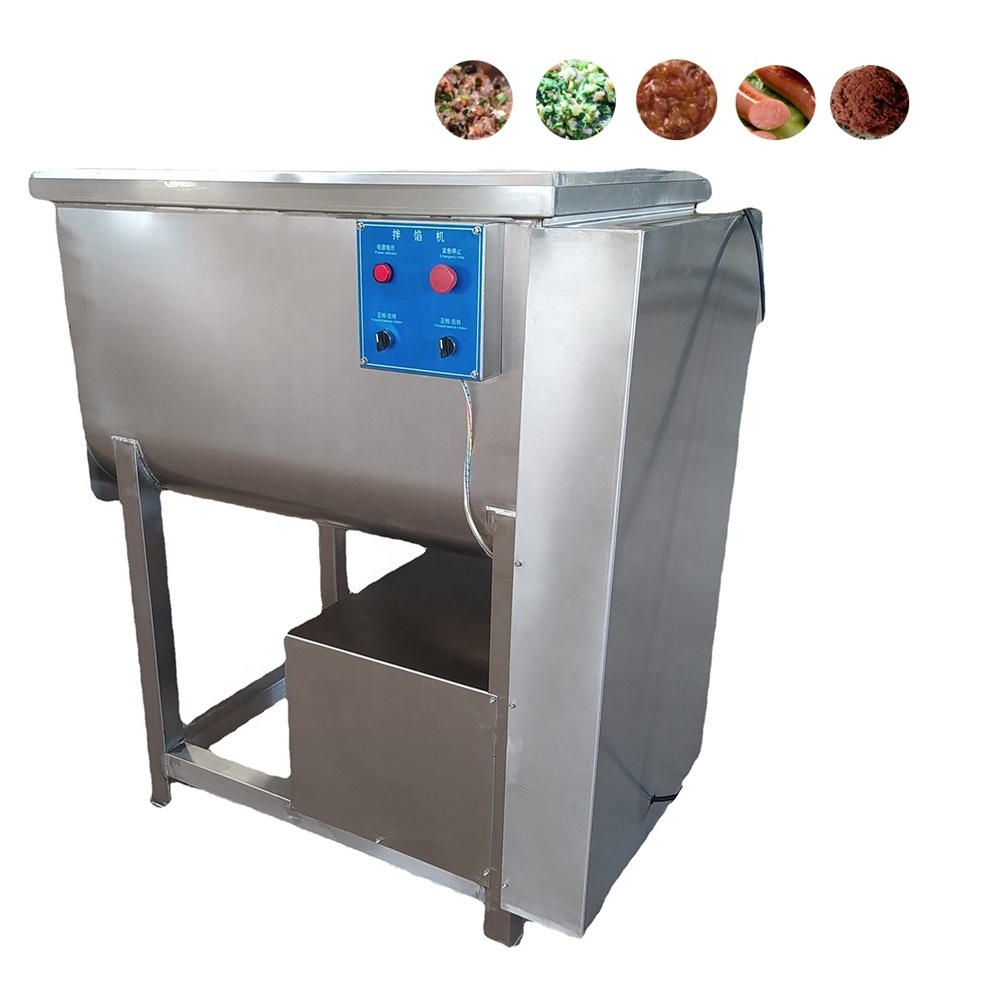 Food Grade Mixer Machine Electric Meat Mixer Vegetable meat Stuffing Mixing Machine 200l double shaft electric sausage mixer