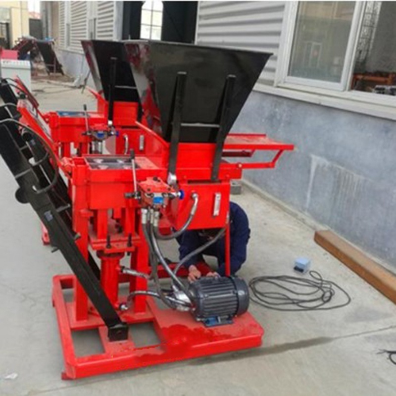 Small clay brick forming machine electric/diesel engine HY2-25 semi automatic interlock brick making machine